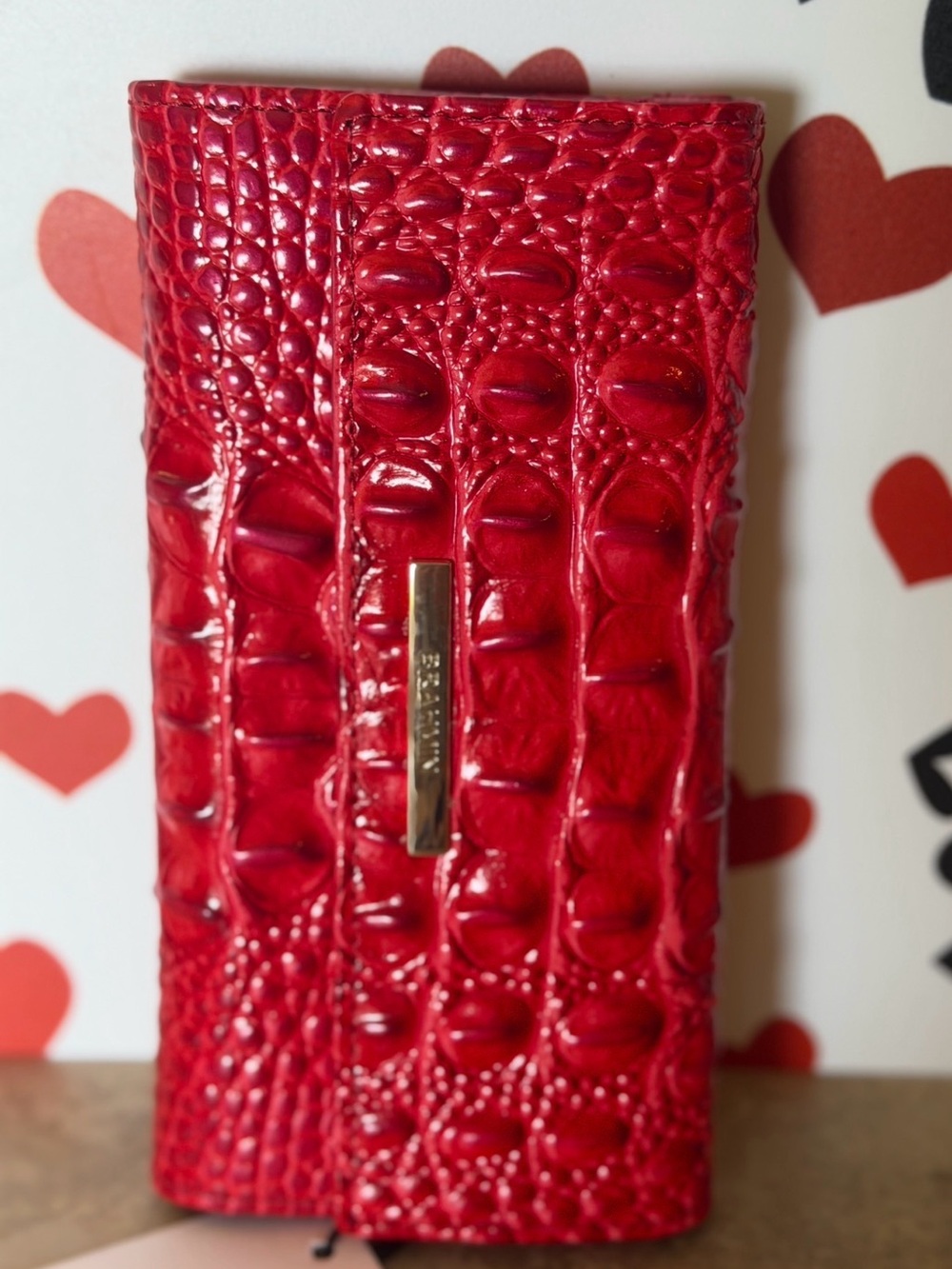Brahmin Cordelia Wallet Siracha Melbourne Leather Red Ombre NWT HTF